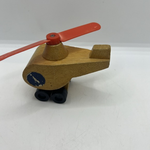 Mattel 1971/72 Vintage Wooden Truck Helicopter Wood Toy Vehicles Korea Push Toys - Picture 8 of 11